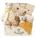 Baby Gift Set with Newborn Essentials, New Baby Gifts for Boys and Girls with Baby Sleepsuit, Baby Comforter with Teether, Baby Socks, Baby Bib, Baby Rattle, Muslin Cloth and Greeting Card